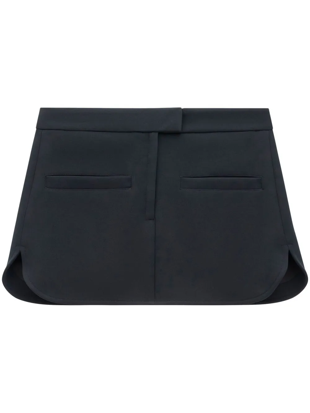 Courrèges curved twill mini skirt – Black