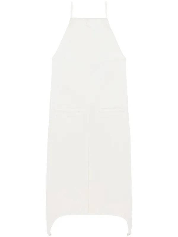 Courrges square-neck Midi Dress | White | FARFETCH