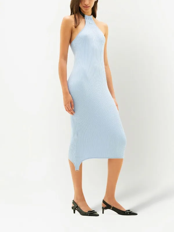 Courrges maille bretelles rib knit Dress - Blue