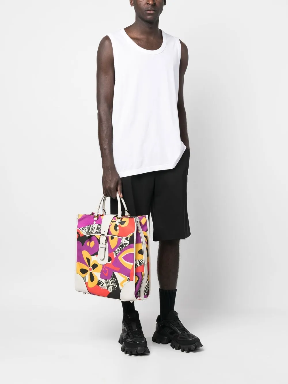 Moschino Shopper met abstract patroon - Paars
