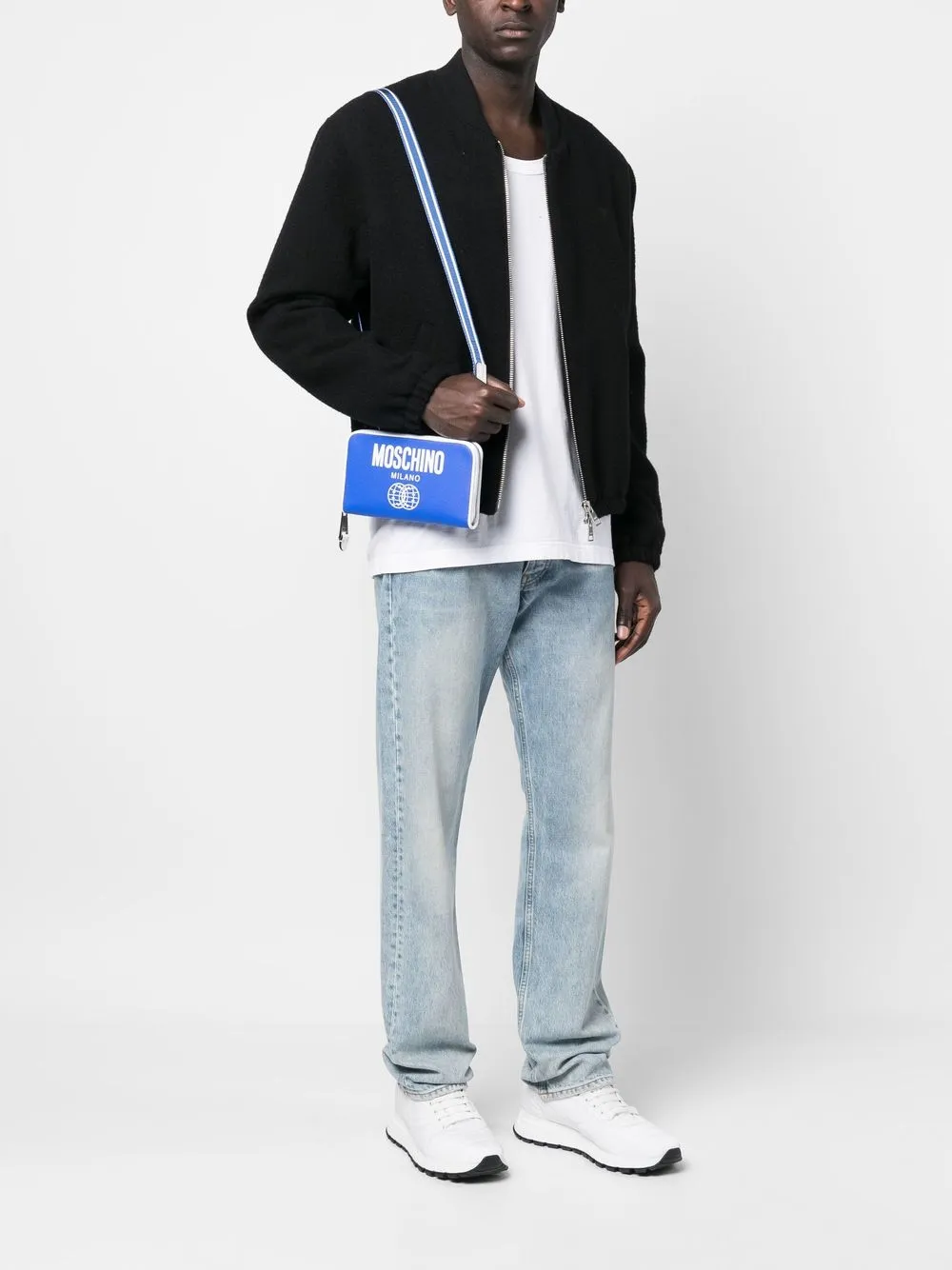Moschino Crossbodytas met logoprint - Blauw
