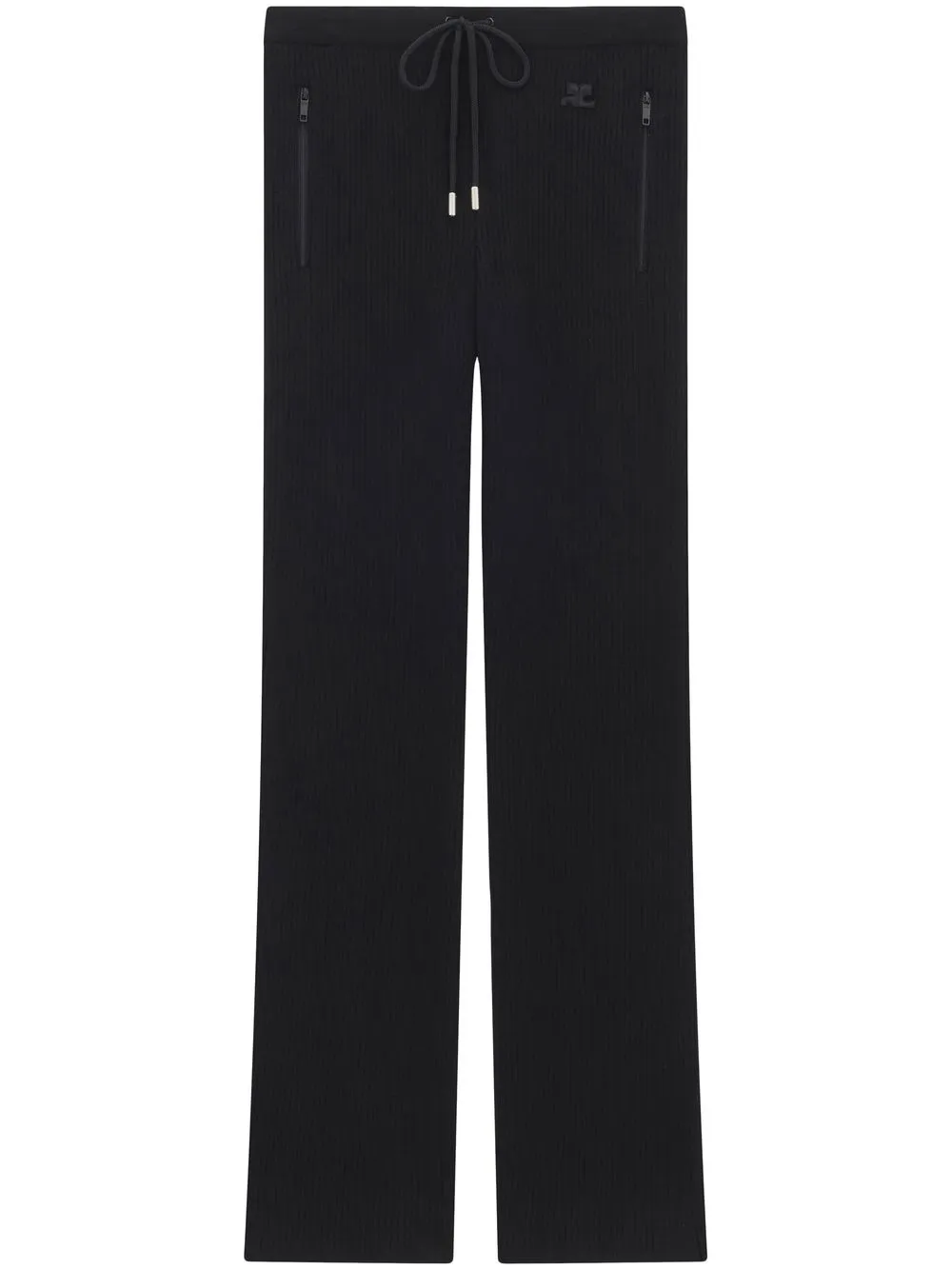 Courrèges iconique rib knit trousers - Black