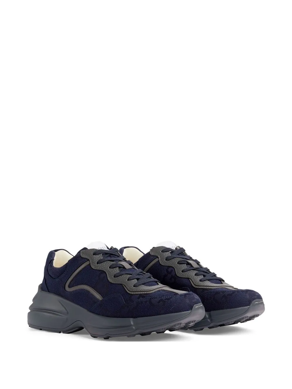 Shop Gucci Rhyton Lace-up Sneakers In Blue