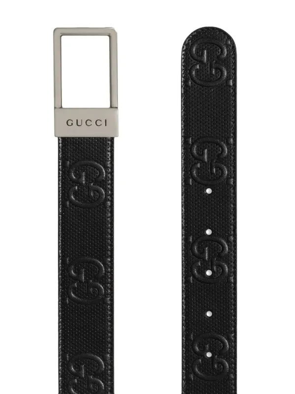 GG leather belt in black - Gucci