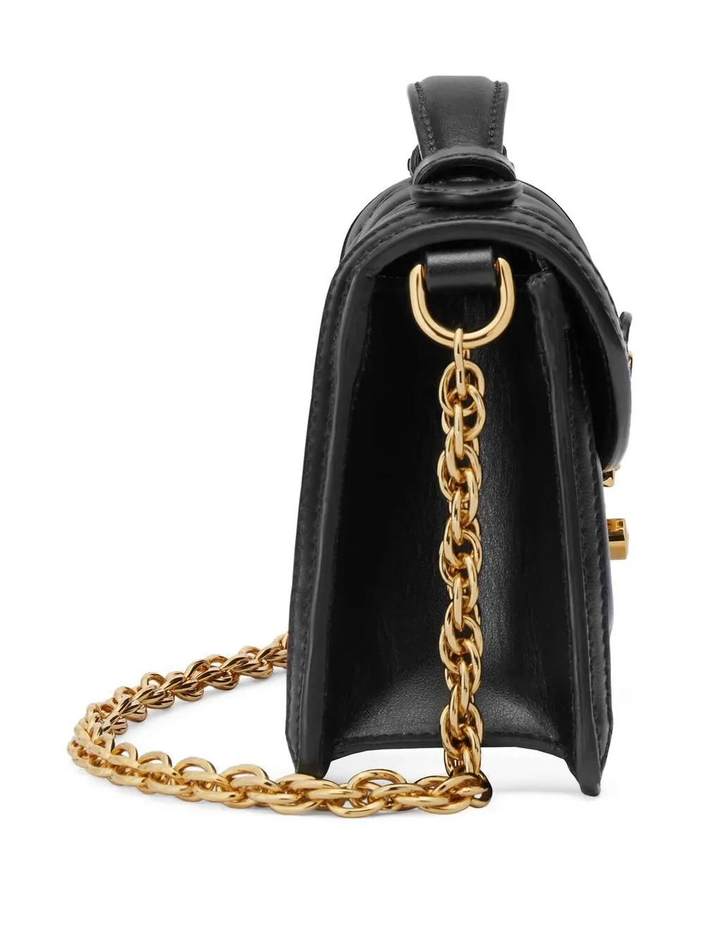 Gucci Ggdebossed Leather Shoulder Bag In Black ModeSens