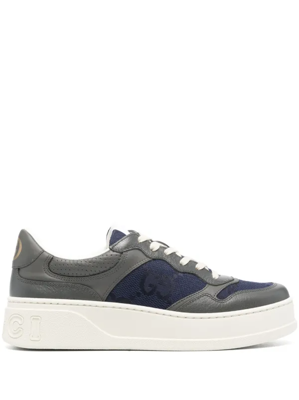 Gucci Interlocking G Leather Sneakers Blue FARFETCH CA