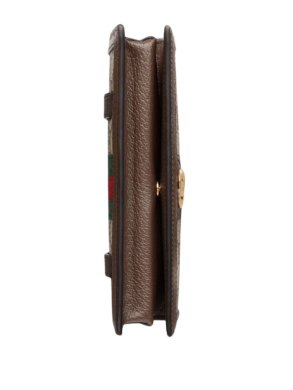 Shop Gucci Mini Ophidia Shoulder Bag In Brown