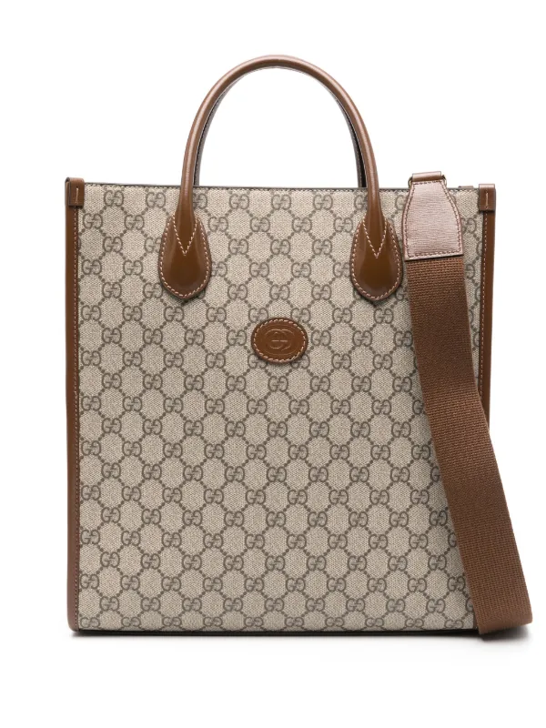 Gucci Interlocking G Tote Bag Brown FARFETCH CA