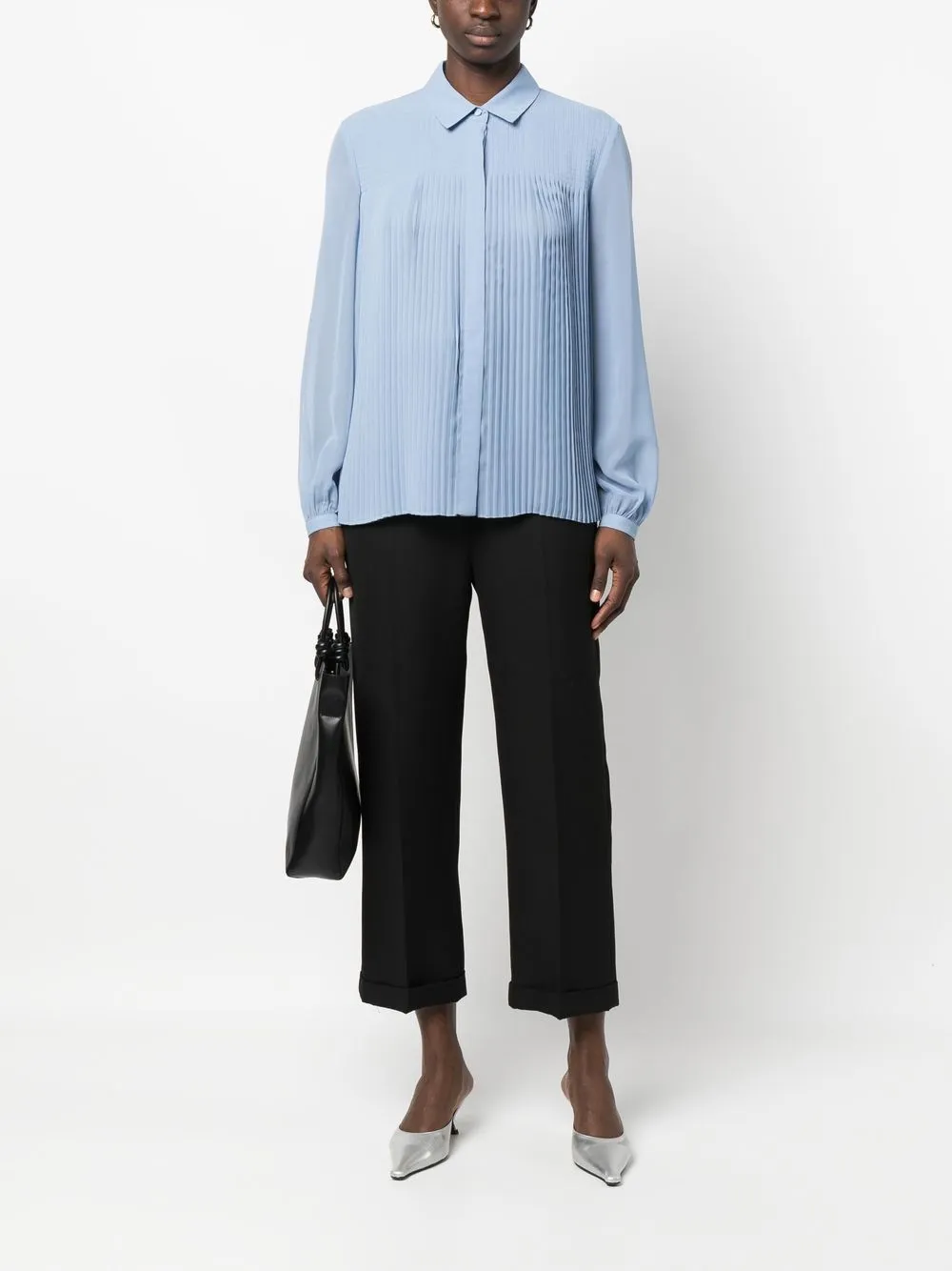 Emporio Armani Pleated long-sleeve Shirt - Farfetch