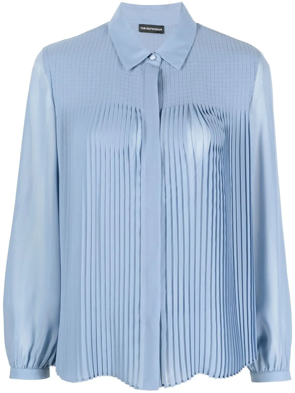 

Emporio Armani pleated long-sleeve shirt - Blue