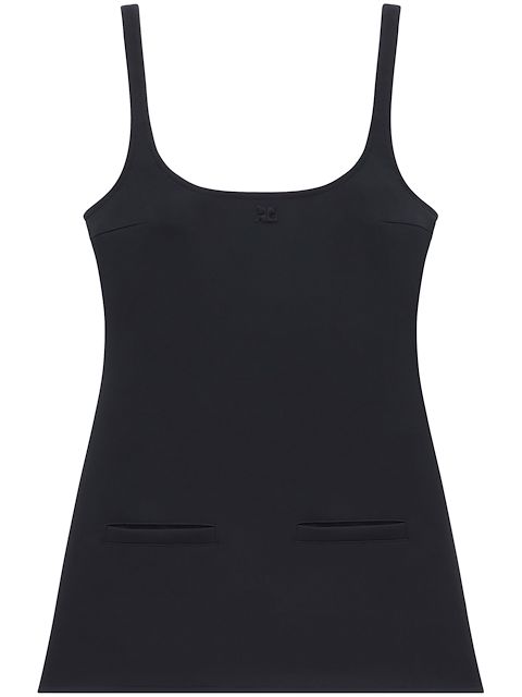 Courrèges Trapèze Bretelles Twill Dress
