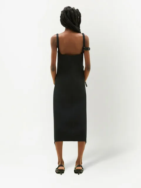 Courrèges strap bretelles twill long-dress 123CRO191PL0007 - 3