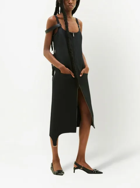 Courrèges strap bretelles twill long-dress 123CRO191PL0007 - 2