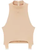 Courrèges logo patch crop top - Neutrals