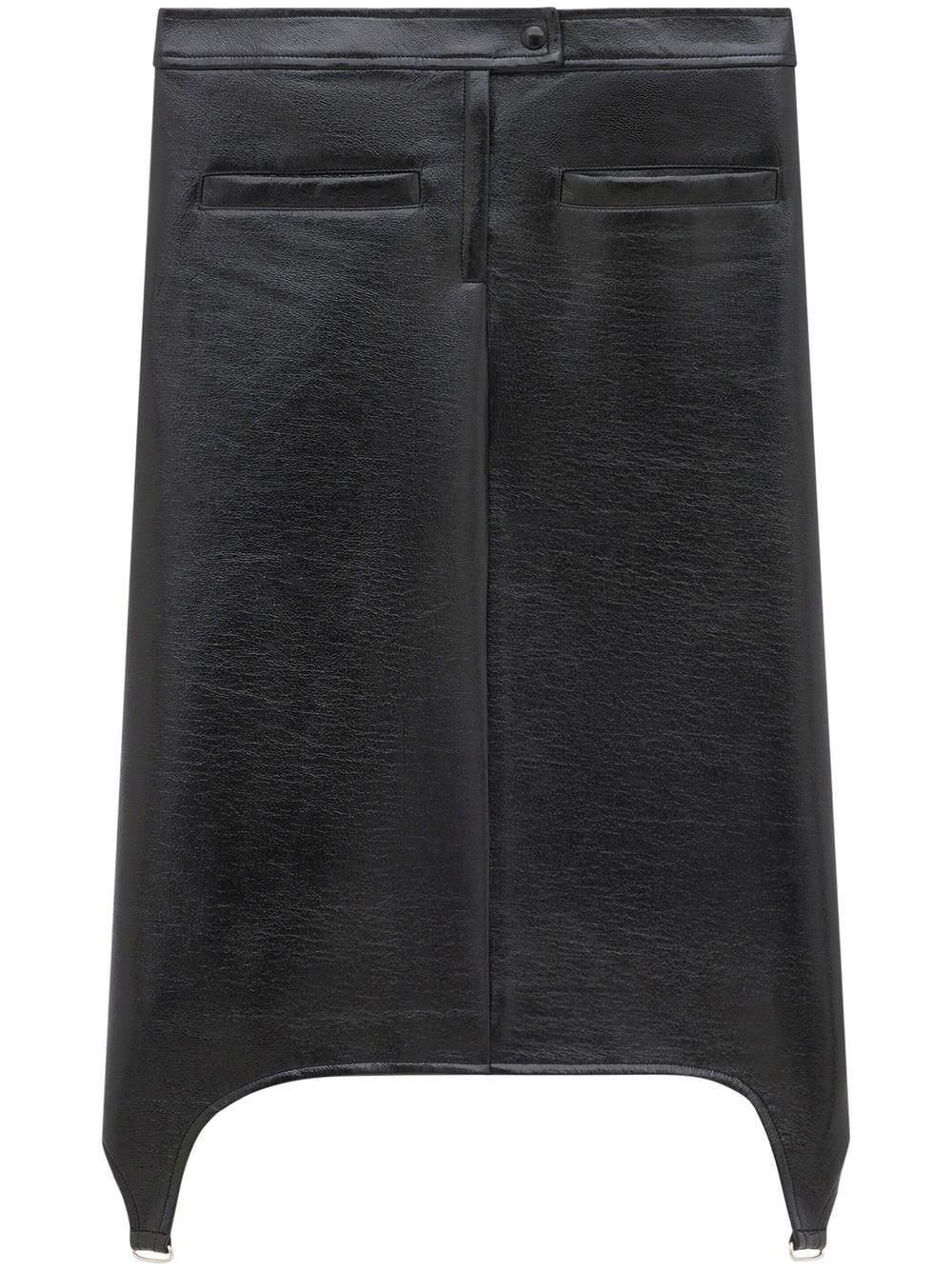 Courrèges Bretelles Vinyle Skirt In Black