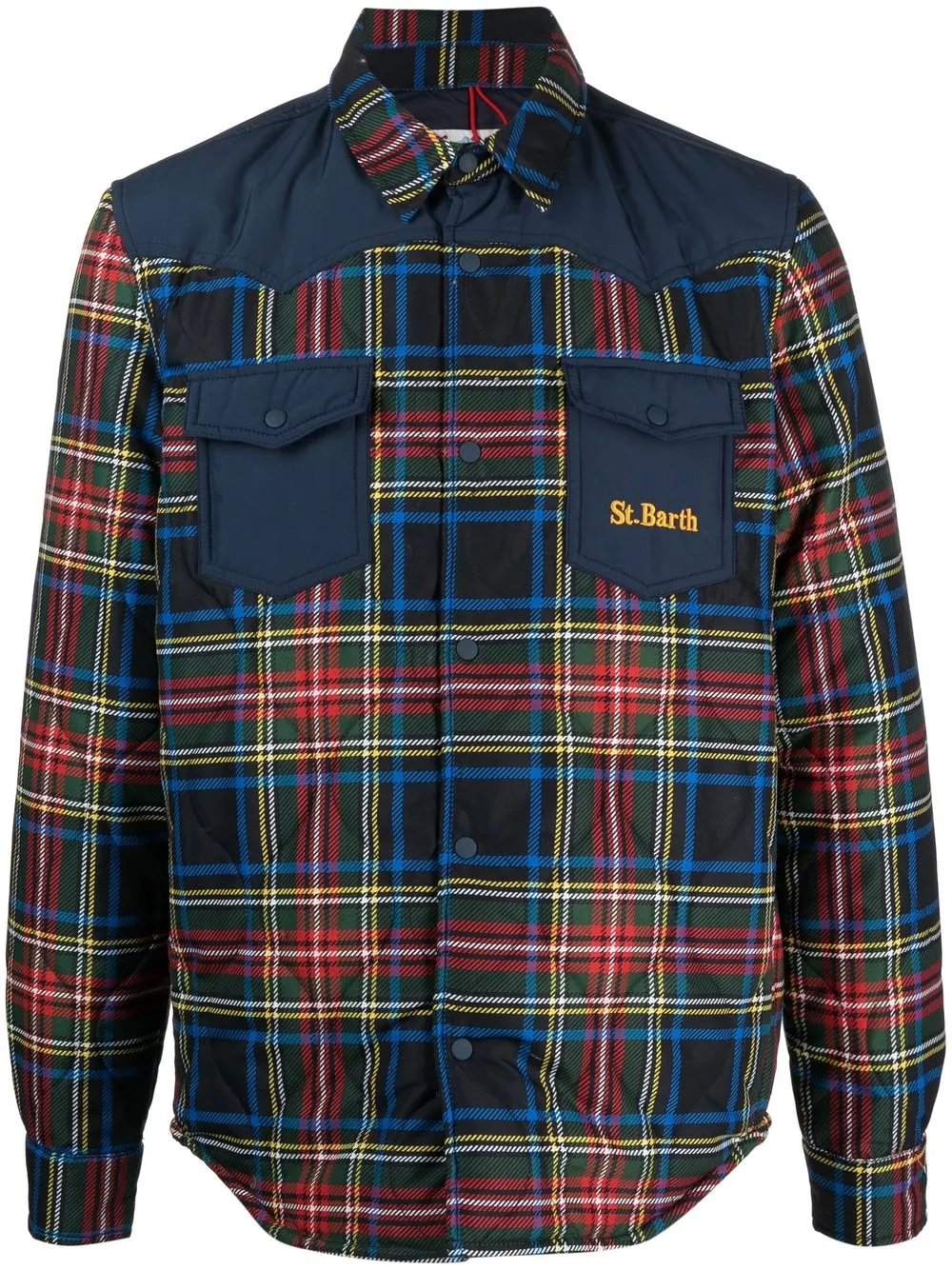 

MC2 Saint Barth plaid-check shirt jacket - Blue