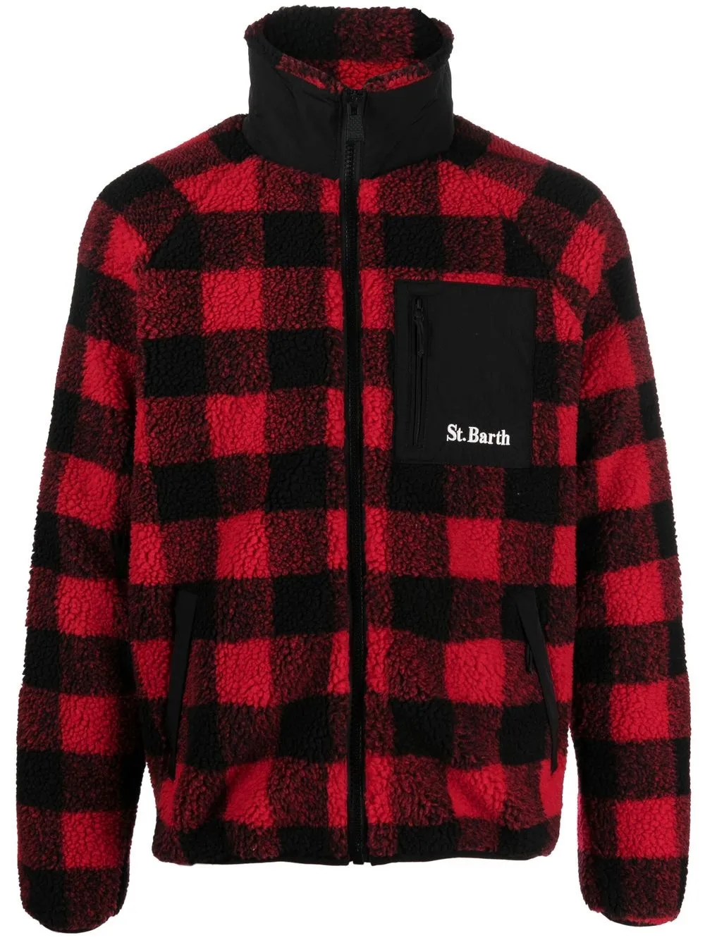 

MC2 Saint Barth checked fleece jacket - Black