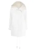 Courrèges faux fur-trim oversized coat - White