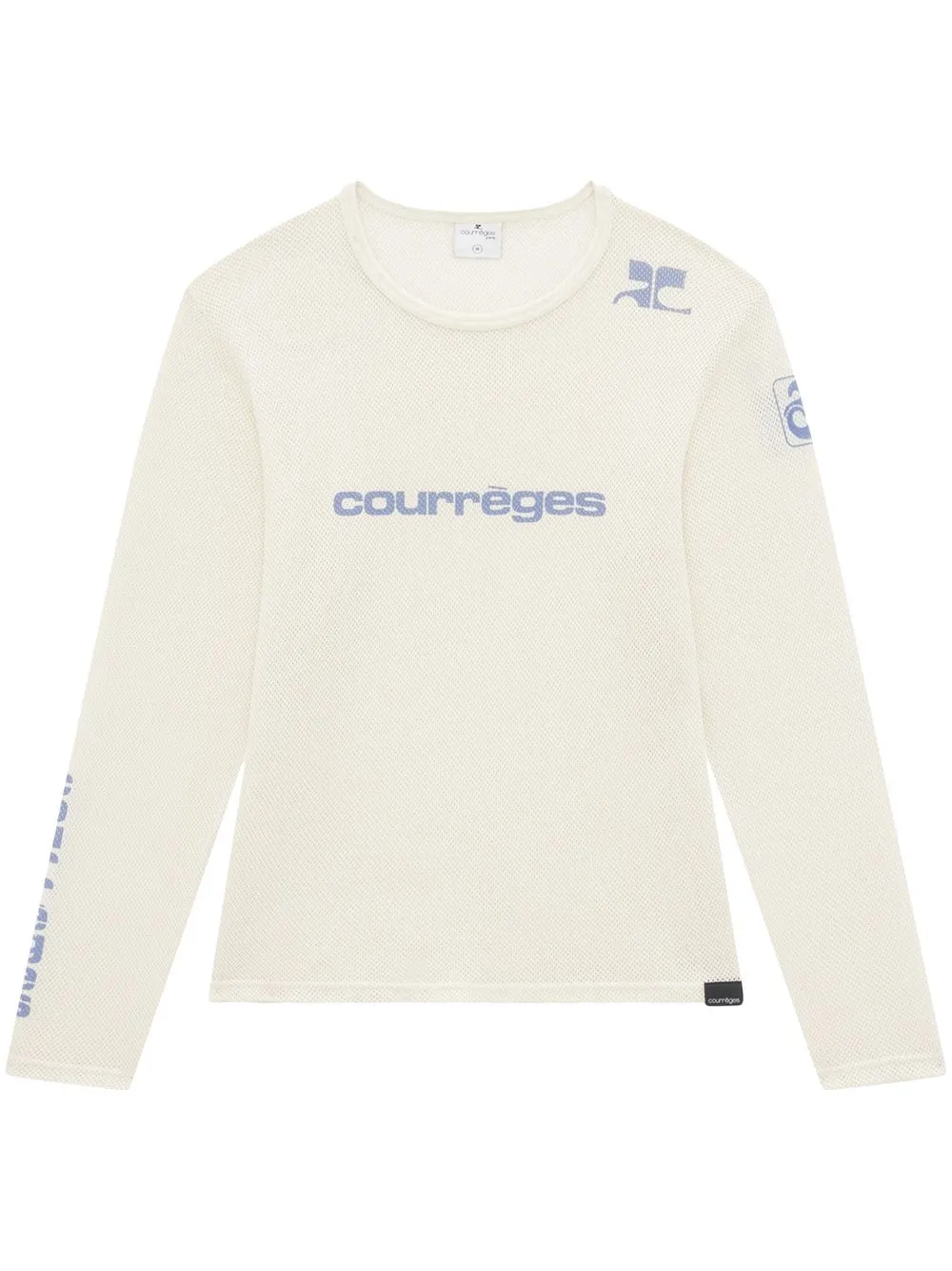 

Courrèges long sleeved logo print T-shirt - White