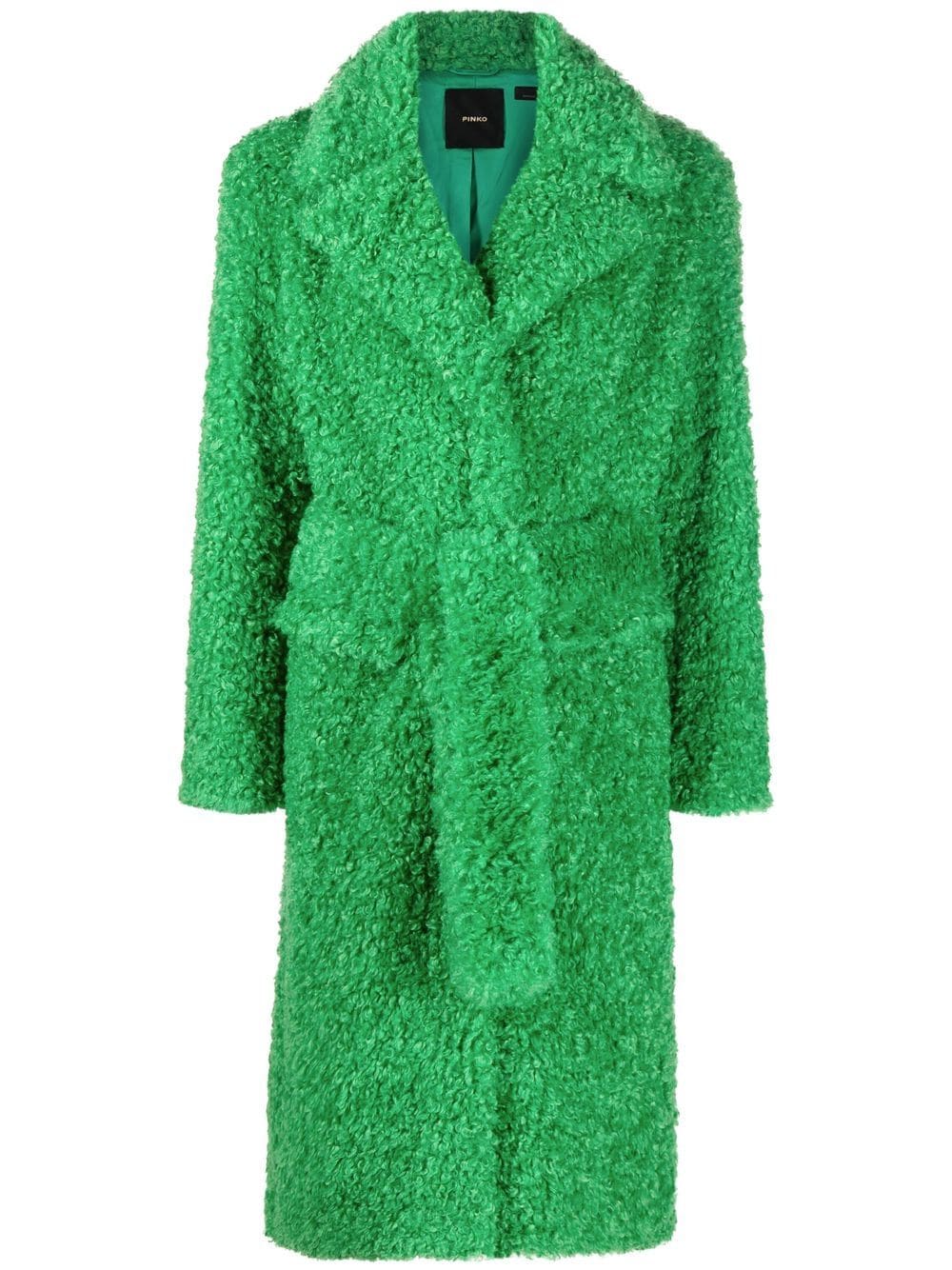 PINKO Belted faux-fur Coat - Farfetch