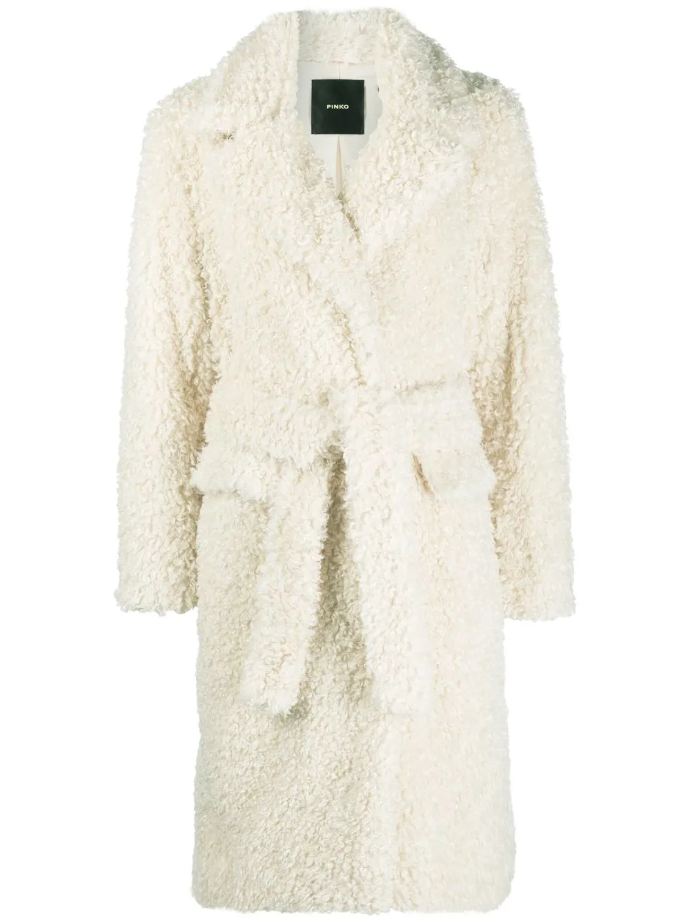 

PINKO faux-shearling trench coat - White