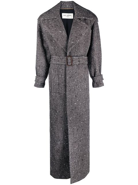 Saint Laurent Doppelreihiger Mantel mit Gürtel