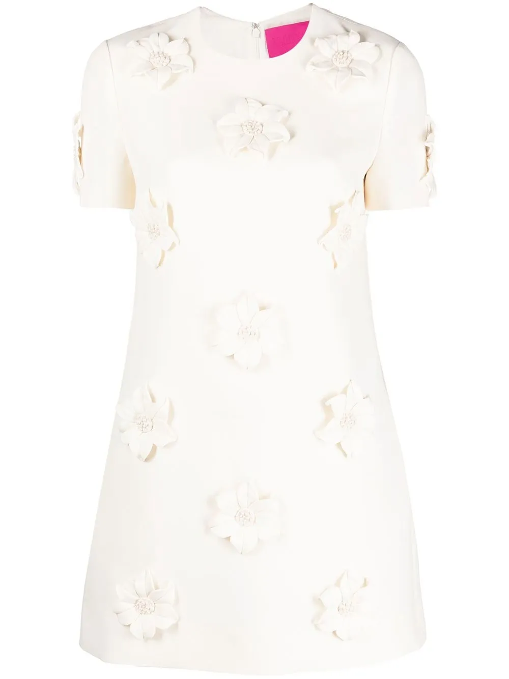 

Valentino floral-appliquéd minidress - White