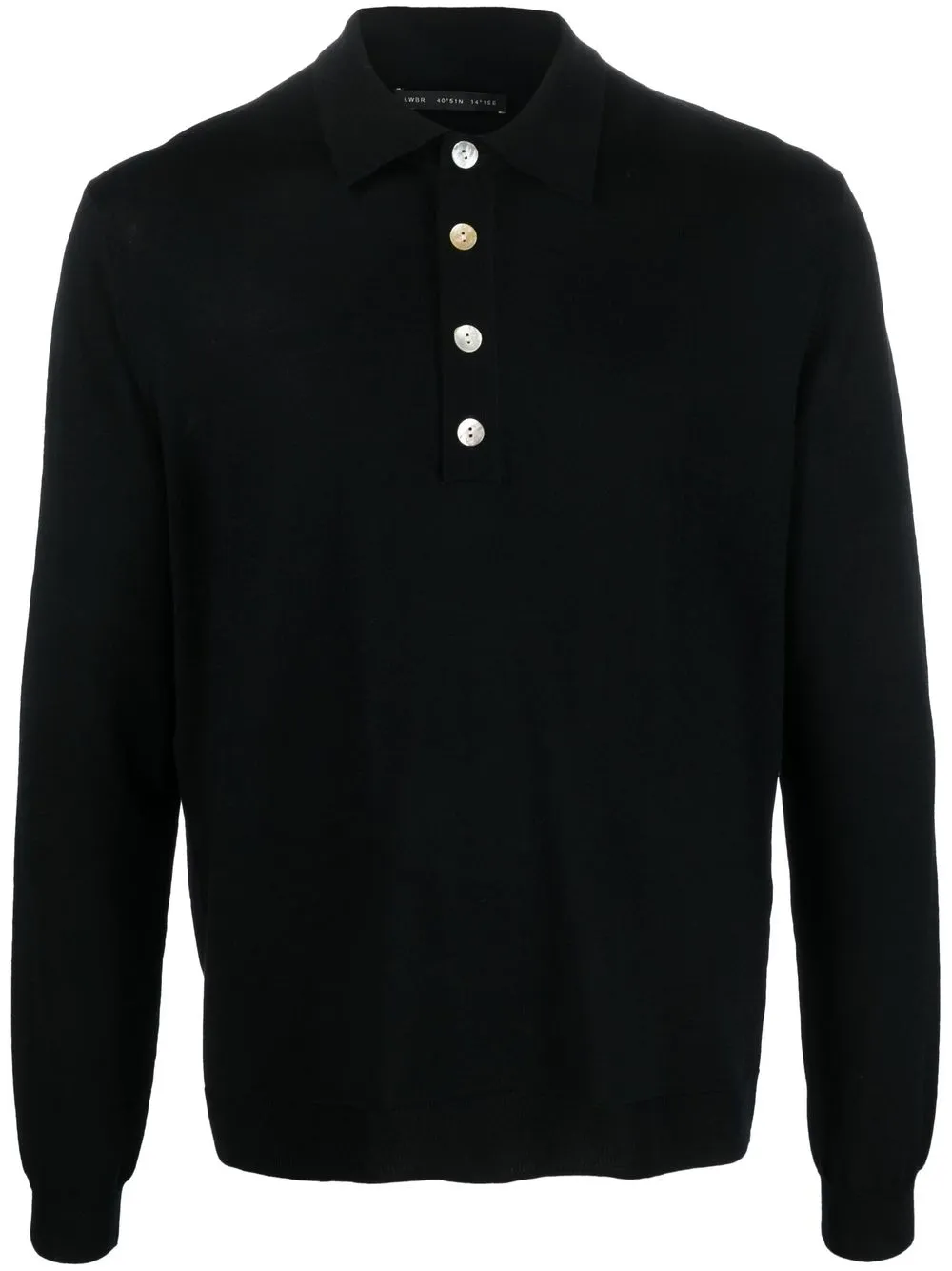 

Low Brand long-sleeve knitted polo shirt - Black