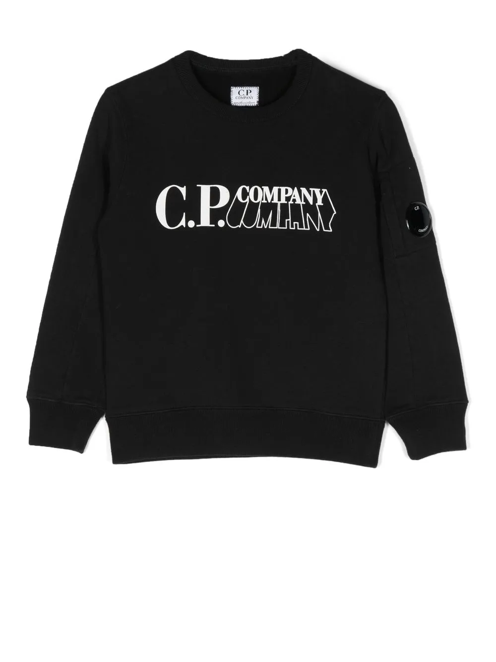 

C.P. Company logo-print crew neck jumper - Black