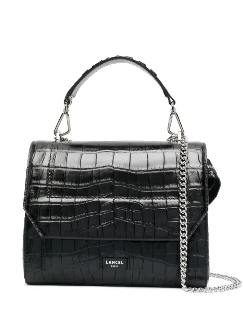 Lancel 仿鳄鱼纹压纹皮质手提包