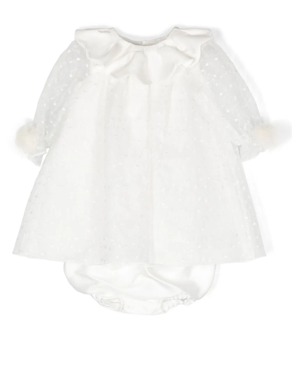 

La Stupenderia ruffle-trimmed polka-dot dress - White