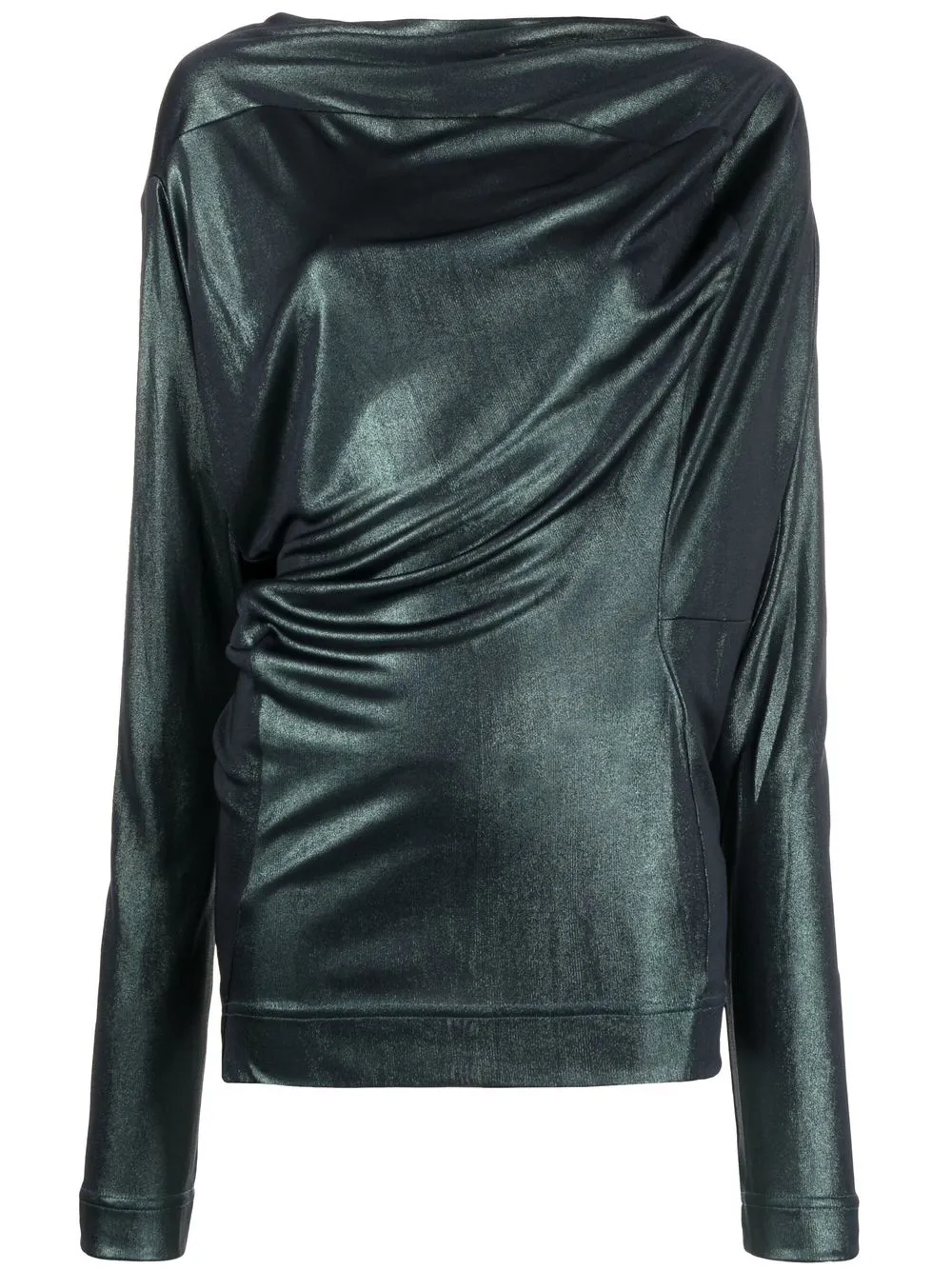 

Vivienne Westwood metallic-sheen draped long-sleeved top - Green