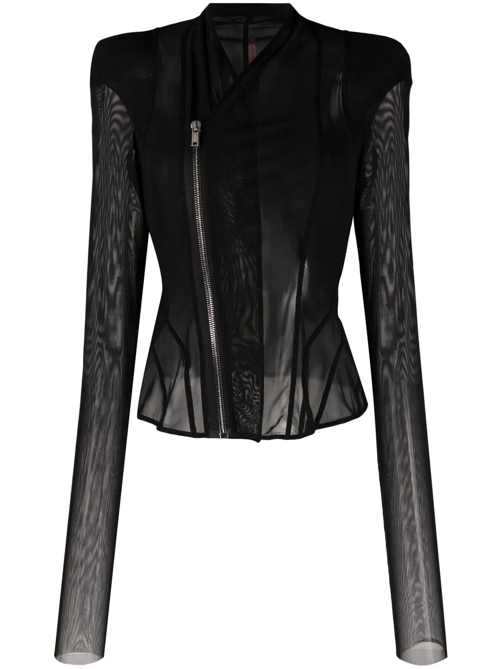 

Rick Owens Lilies shoulder-pads semi-sheer jacket - Black