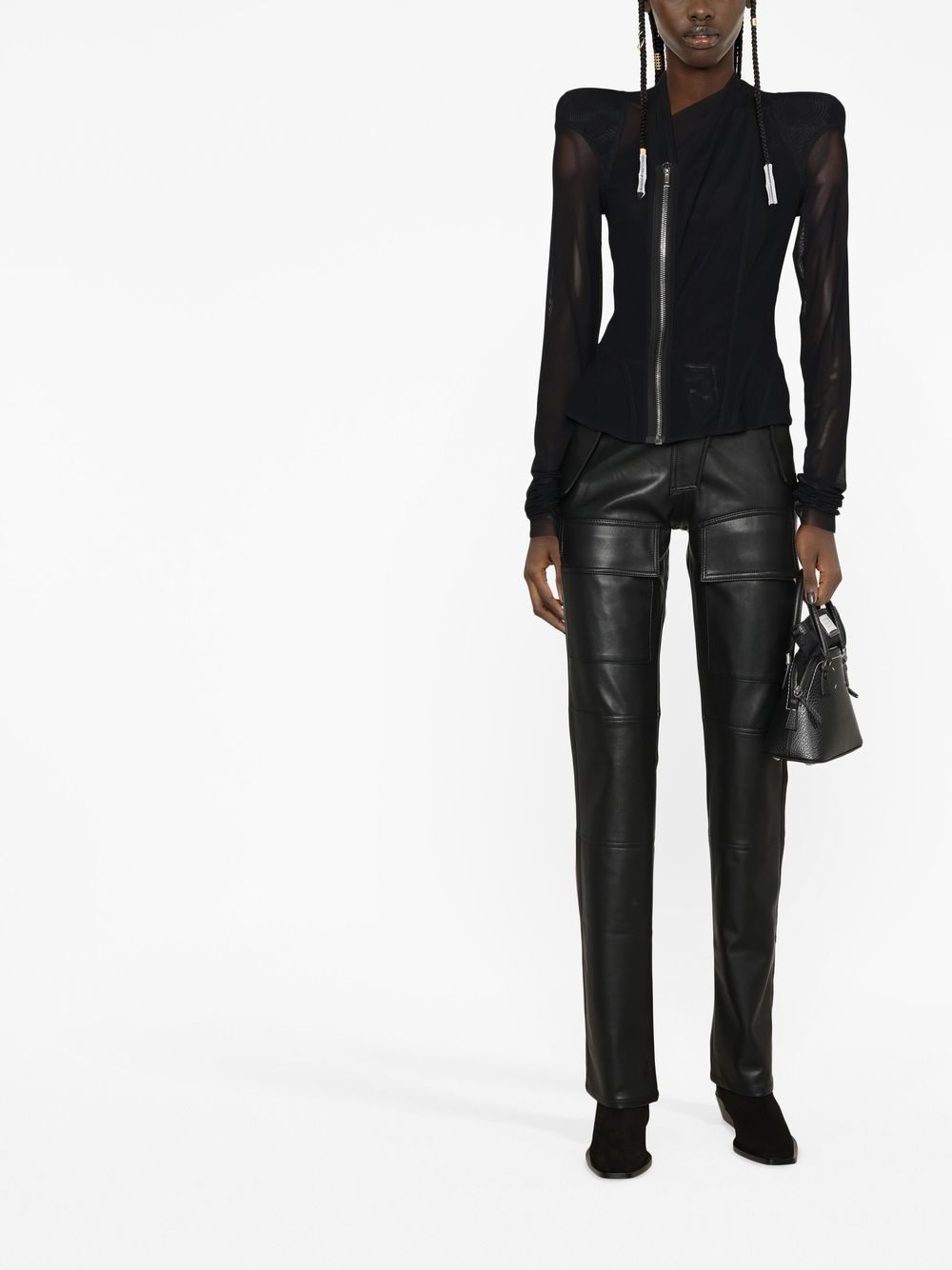 Rick Owens Lilies Semi-doorzichtig jack - Zwart