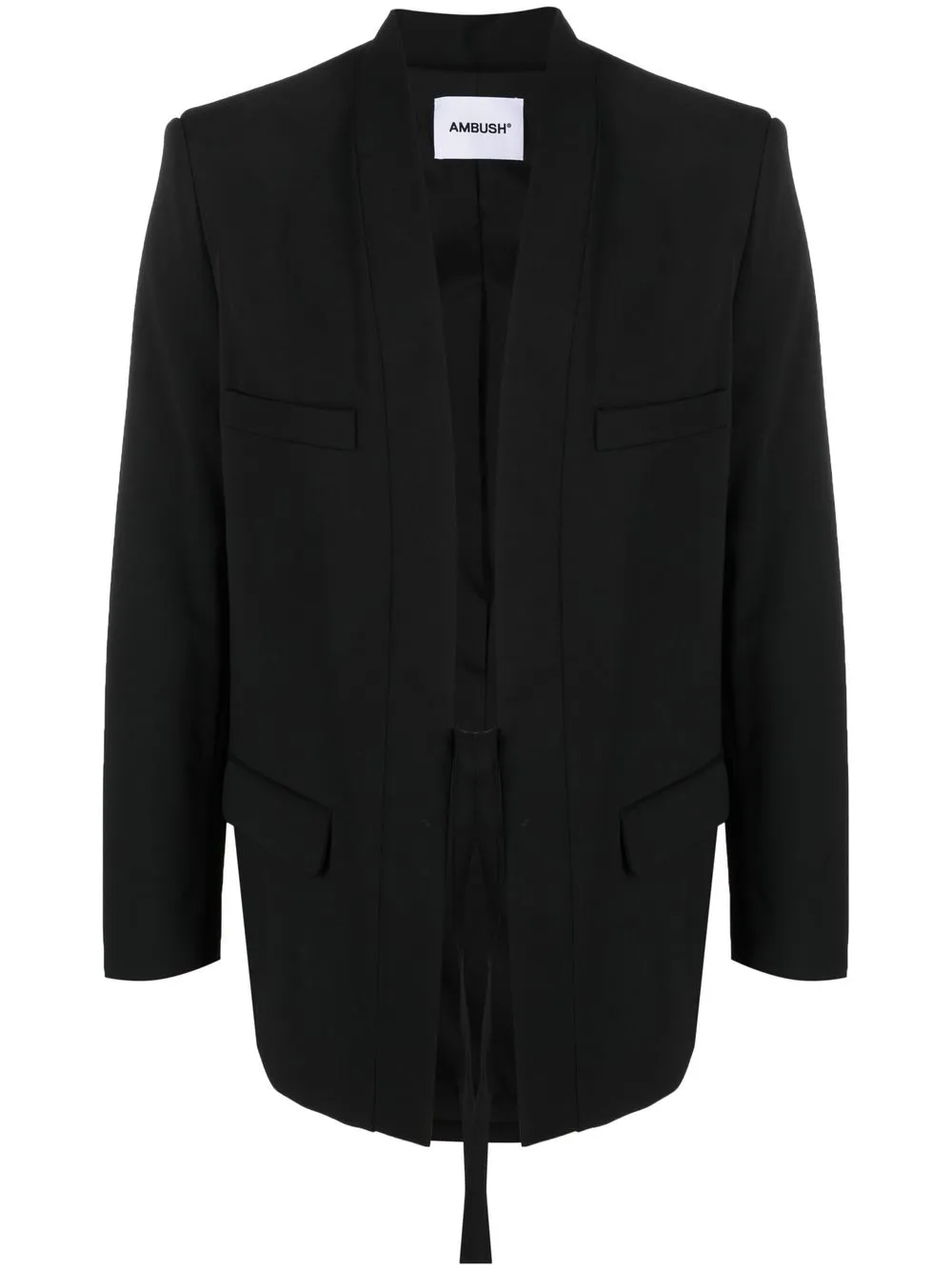 

AMBUSH tie-front single-breasted blazer - Black