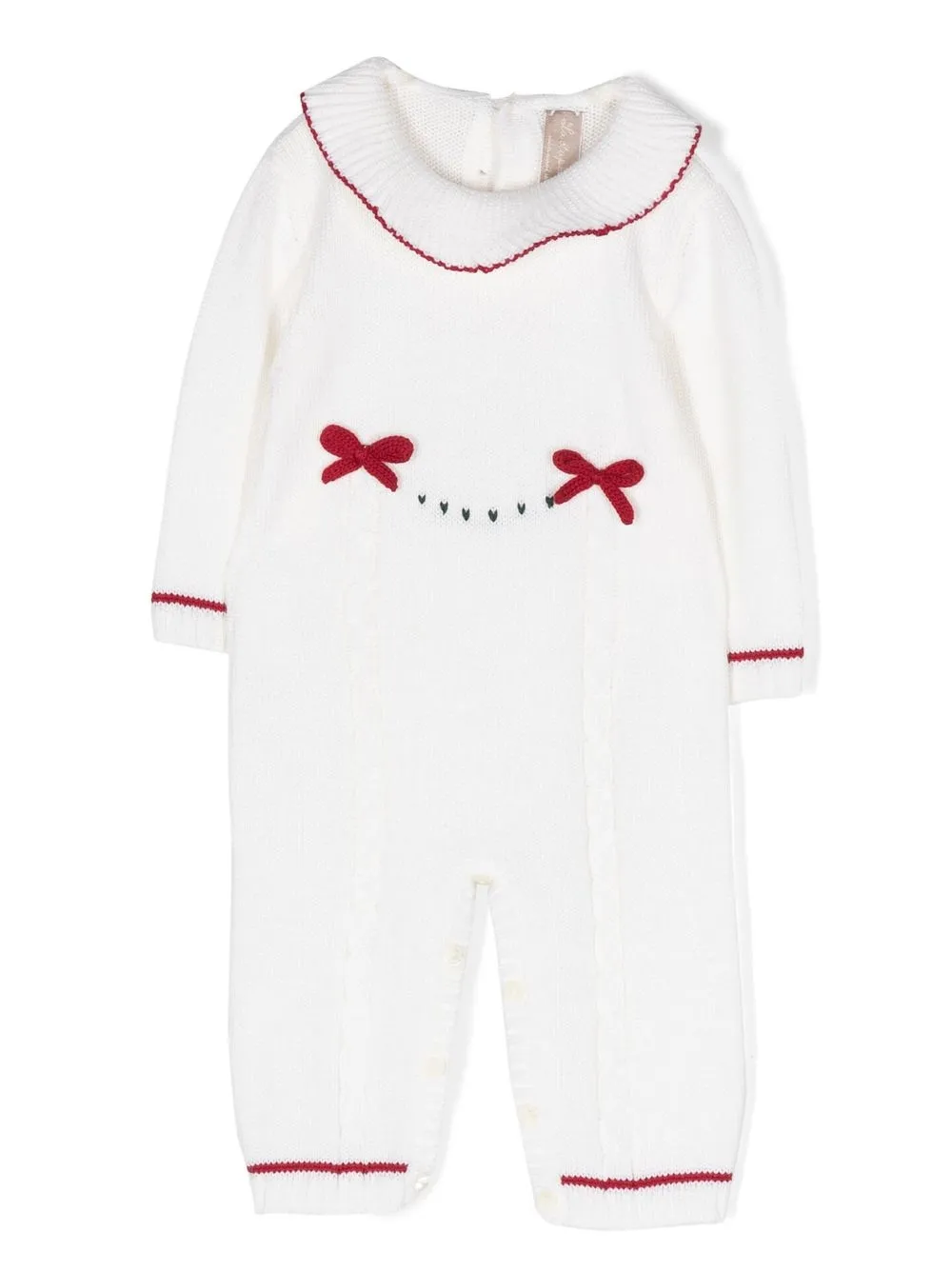 

La Stupenderia bow-embellished cashmere onesie - White