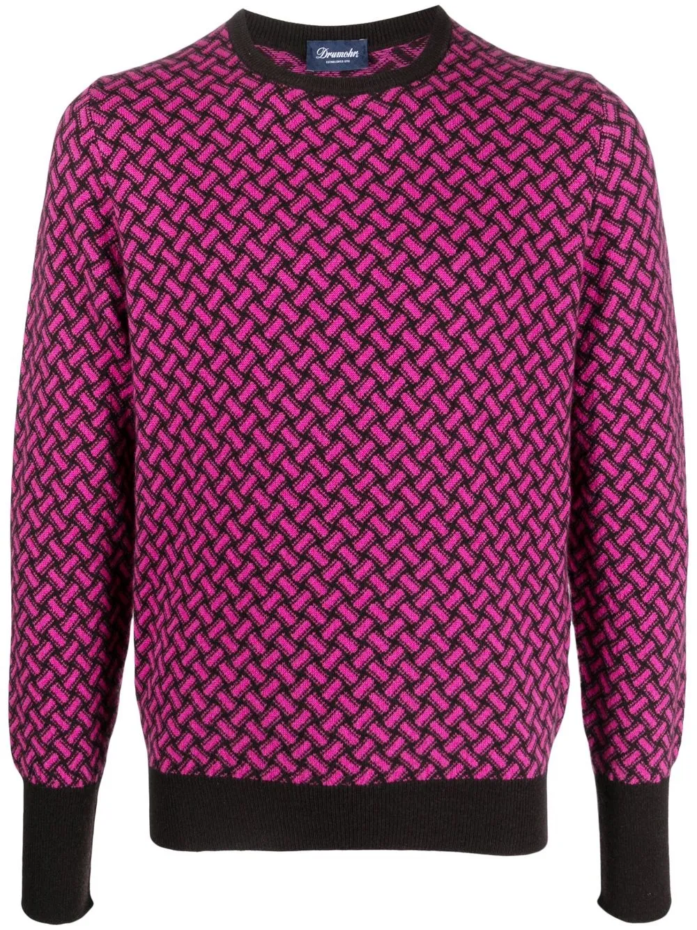 

Drumohr monogram-pattern cashmere jumper - Pink