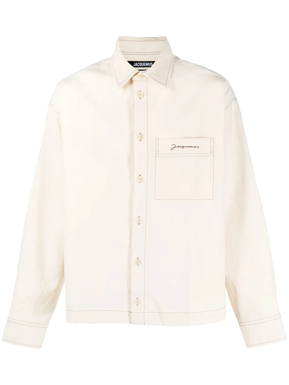 

Jacquemus embroidered-logo long-sleeve shirt - Neutrals