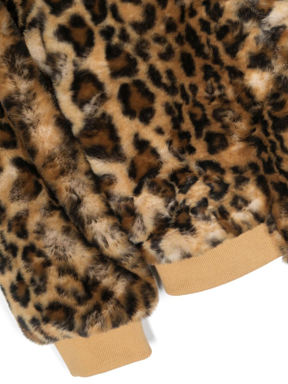 Faux fur leopard bomber on sale jacket