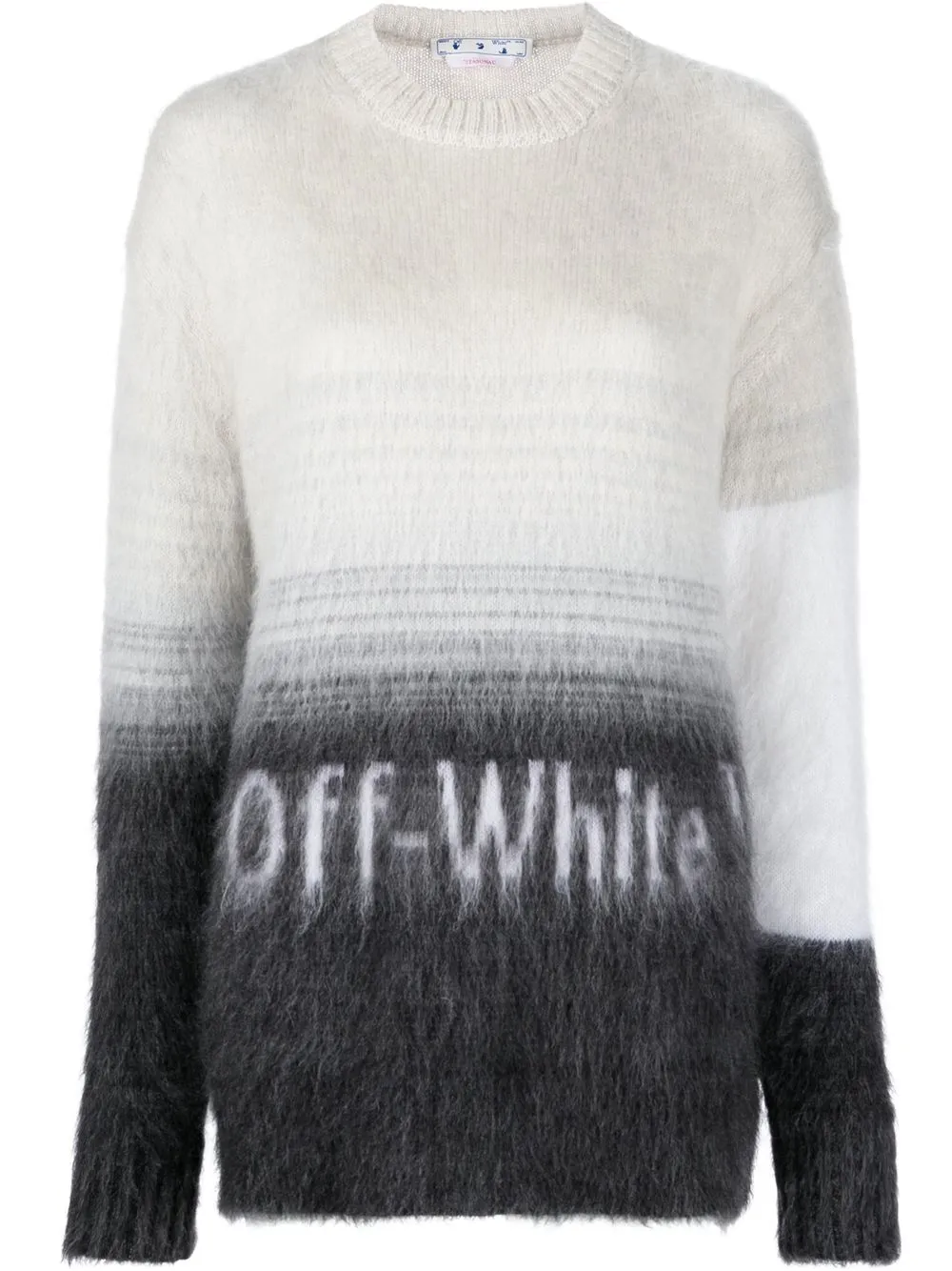 

Off-White intarsia-logo crew-neck jumper - Black