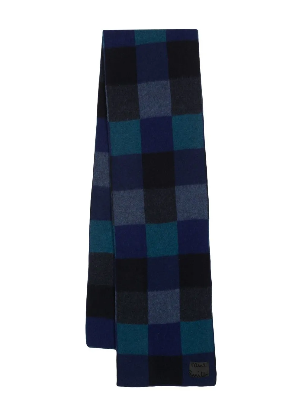 

Paul Smith square-print wool scarf - Blue