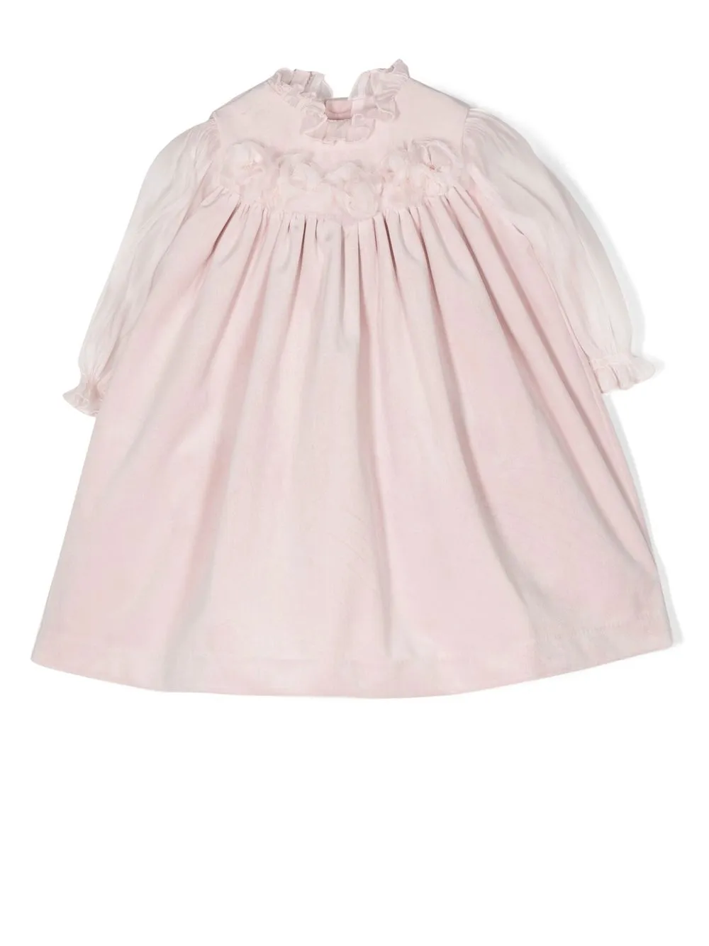 

La Stupenderia floral-applique velvet dress - Pink