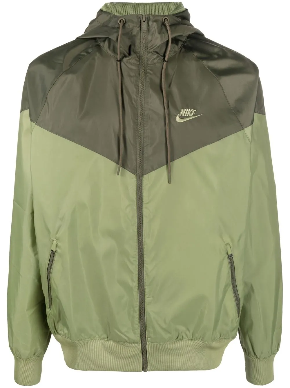 

Nike embroidered-logo zip-up hooded jacket - Green