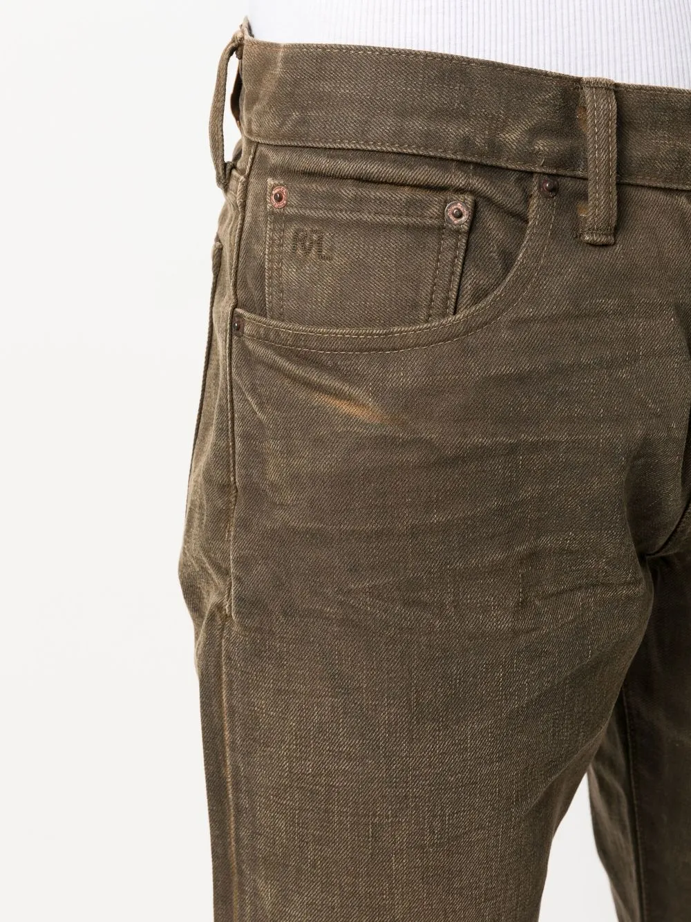 Bleach-Wash Straight-Leg Jeans