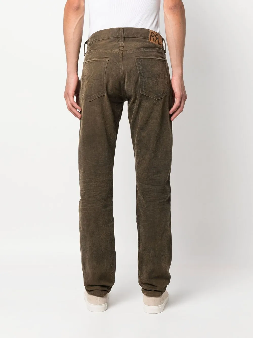Bleach-Wash Straight-Leg Jeans