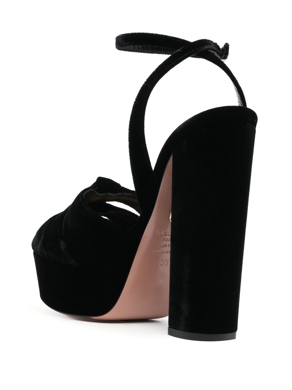 Shop Aquazzura Mira 140mm Platform Sandals In 黑色