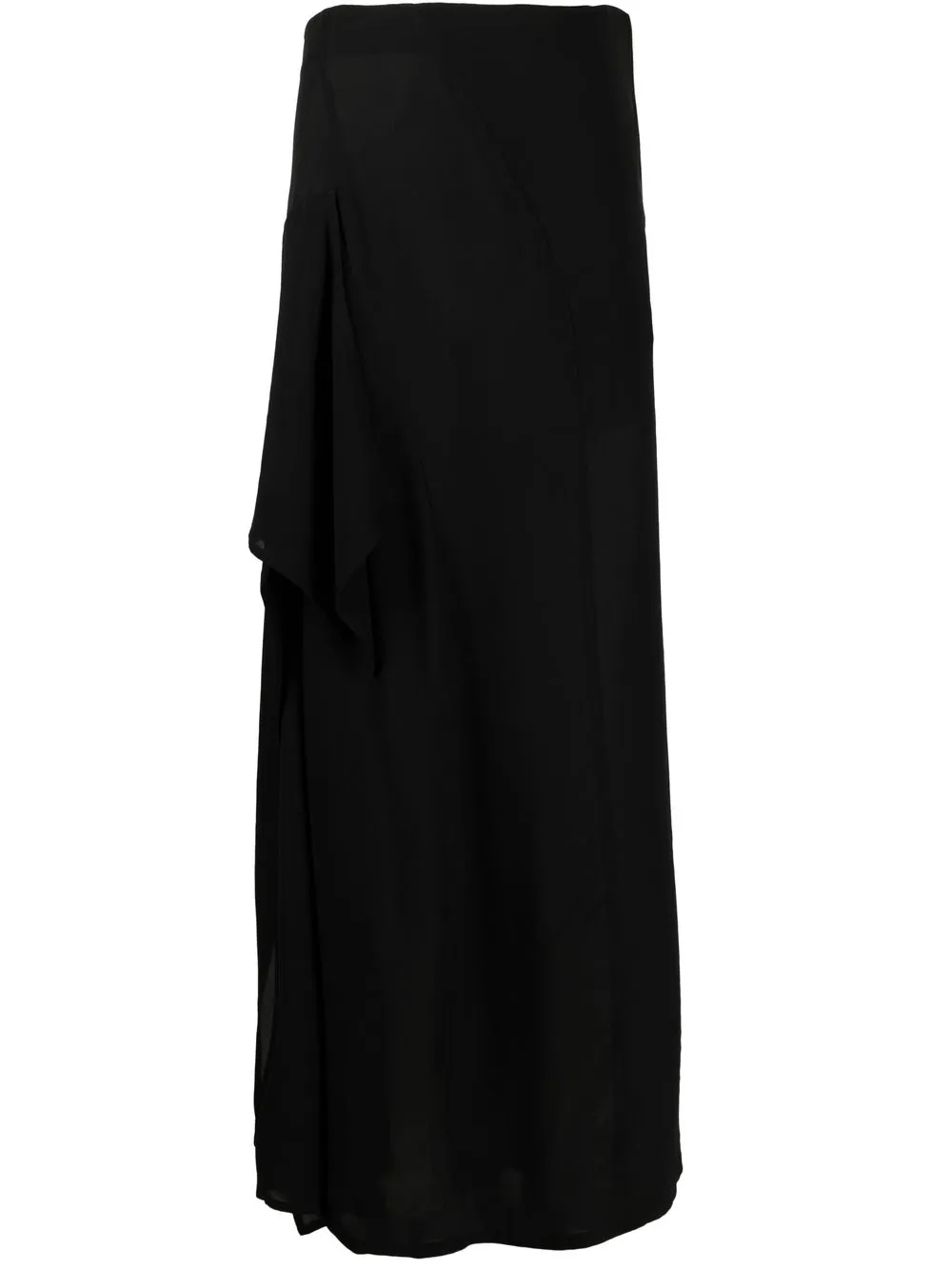 

Yohji Yamamoto draped cotton midi skirt - Black