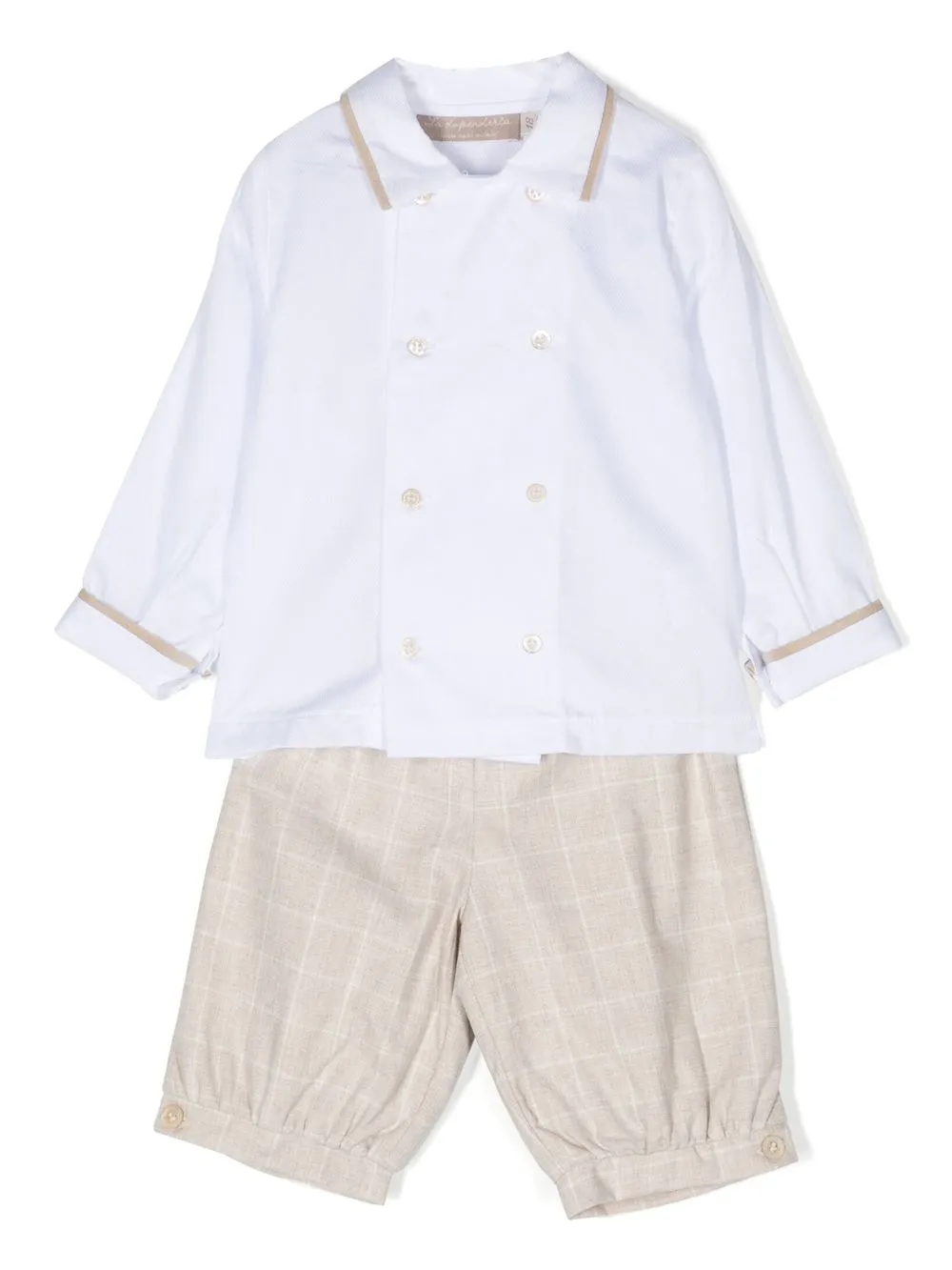 

La Stupenderia check trouser set - White