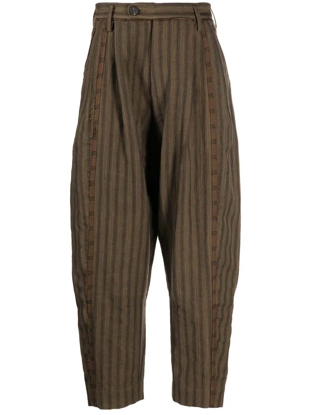 

Ziggy Chen striped tapered-leg trousers - Brown