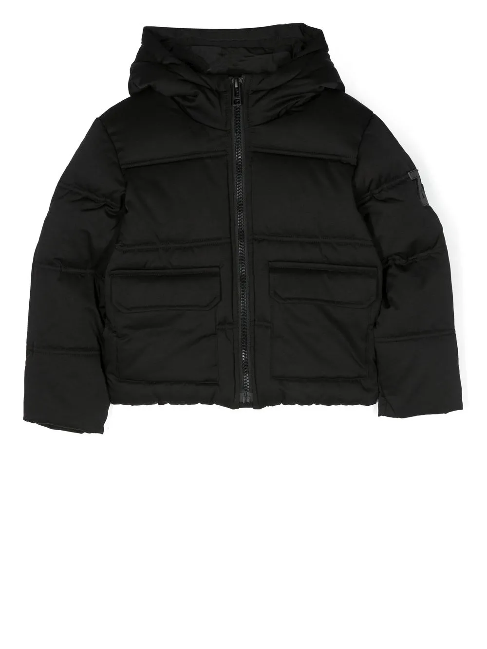 

Zadig & Voltaire Kids chamarra capitonada con capucha - Negro